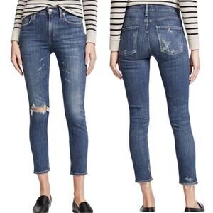 Agolde Sophie Skinny Crop Santa Fe Distressed Denim Jeans Size 26